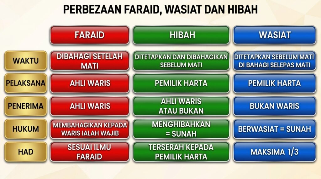 hibah vs wasiat