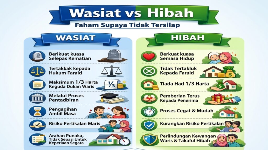 hibah vs wasiat